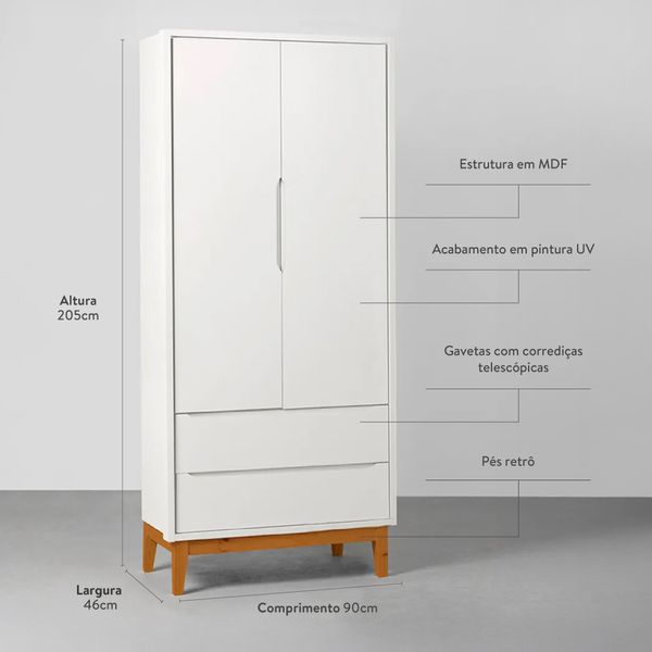 hero guarda roupa theo 2 portas